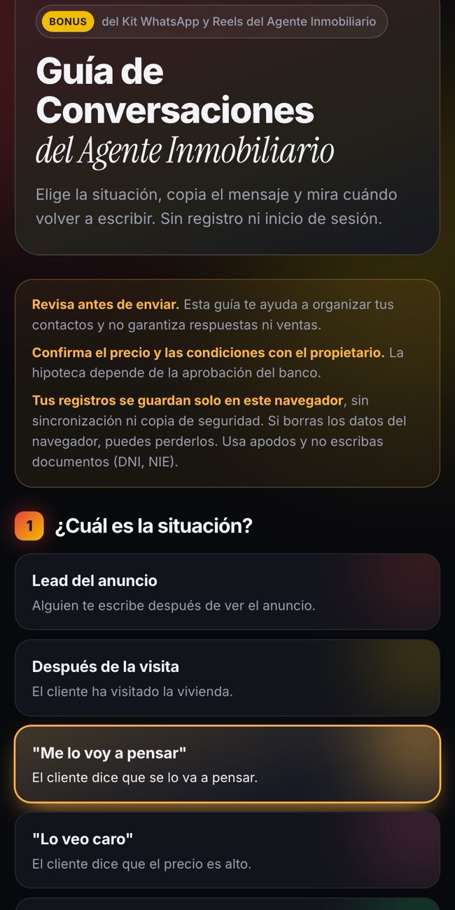 1. Elige la situación
