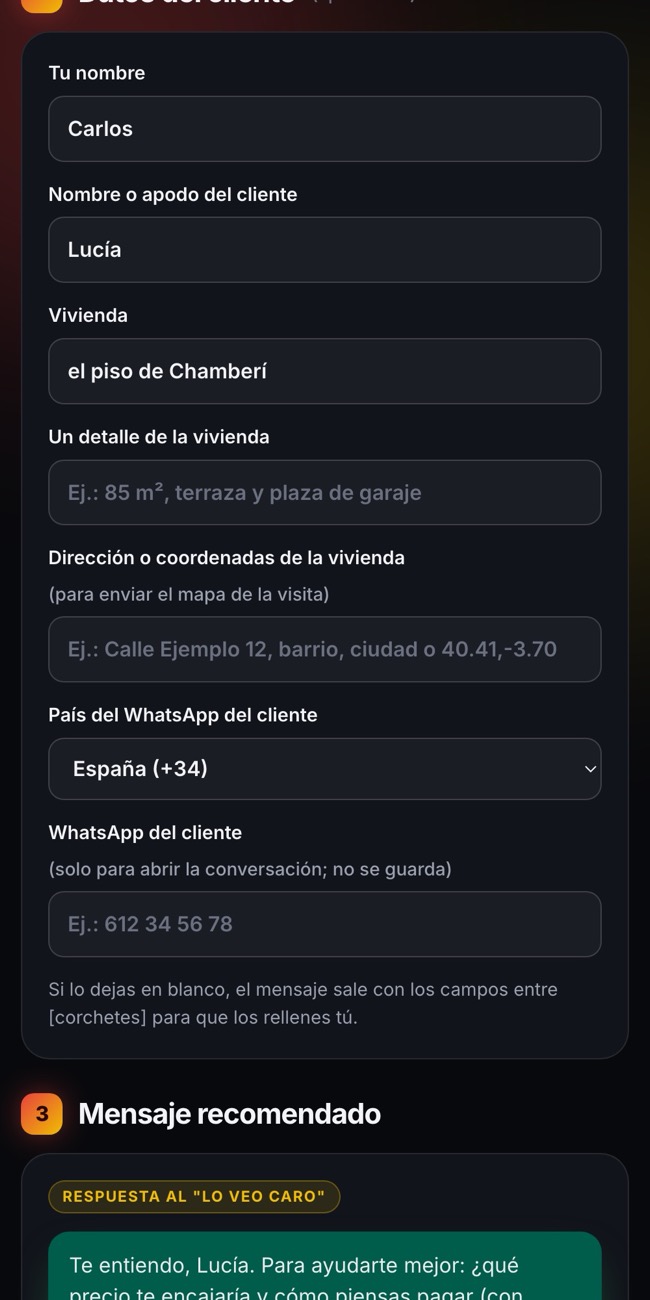 2. Pon el nombre y la vivienda